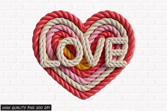 Download Rope Heart LOVE Valentine PNG File - Premium Bundle