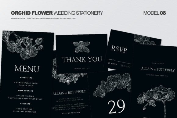 Download Wedding Stationery with Orchid Flower - Wedding Collection