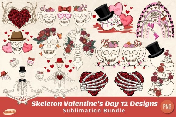 Download Goth Skeleton Valentine PNG Bundle - Valentine png bundle Collection