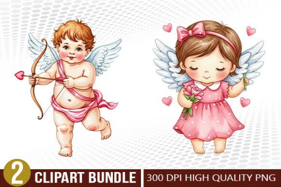 Download Cute Cupid Valentine Illustration Set - Valentine illustration set Collection