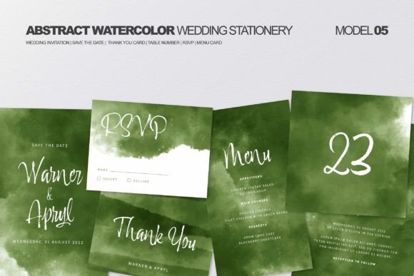 Download Abstract Watercolor Wedding Stationery - Wedding Collection
