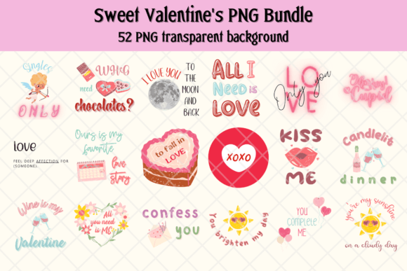 Download 52 Sweet Valentine's PNG Bundle - Premium Resources