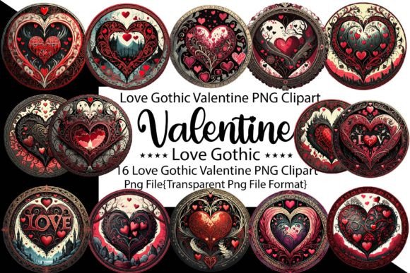 Download Love Gothic Valentine PNG Bundle - Valentine png bundle Collection