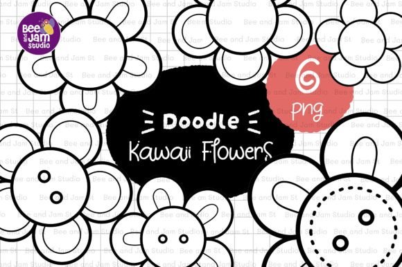 Download KDP Coloring Kawaii Flower Line Art - Coloring Collection