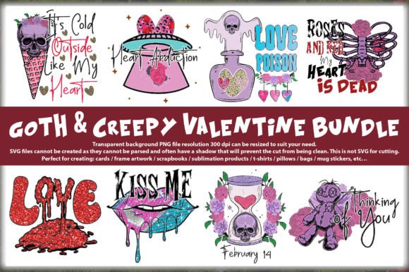 Download Goth &amp; Creepy Valentine Png Bundle - Premium Resources
