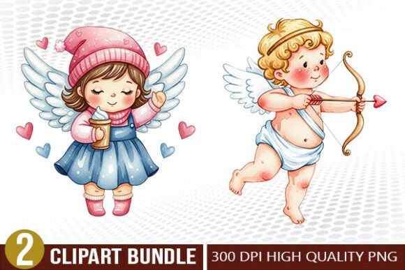 Download Cute Cupid Valentine Illustration Set - Valentine illustration set Collection