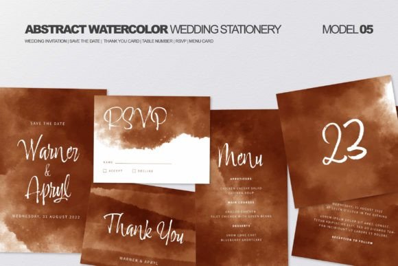 Download Abstract Watercolor Wedding Stationery - Wedding Collection