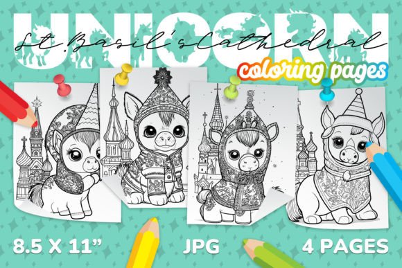 Download Unicorn @ St. Basil's Cathedral Coloring - Coloring Collection