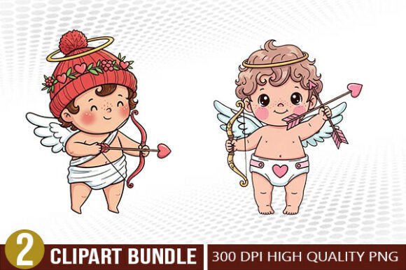 Download Cupid Angel Valentine Illustration Set - Valentine illustration set Collection
